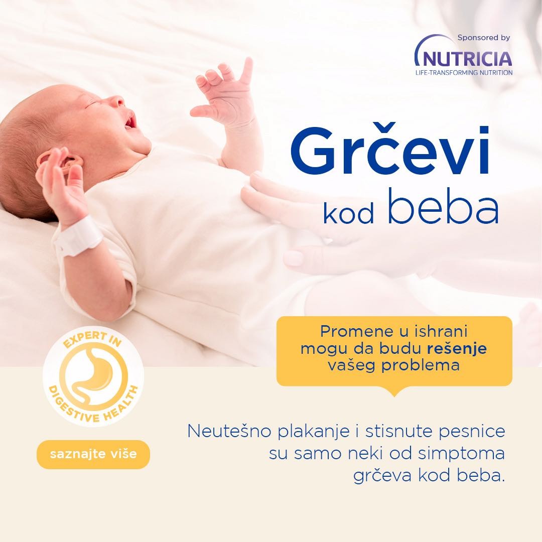 Nutricia – baner o grčevima kod beba i saveti kako pomoći